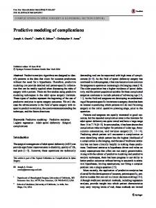 Predictive modeling of complications