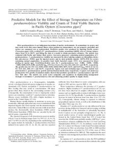 Predictive Models for the Effect of Storage Temperature on Vibrio ...