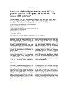 Predictors of clinical progression among HIV-1- positive patients ...