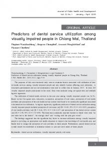 Predictors of dental service utilization among visually ...