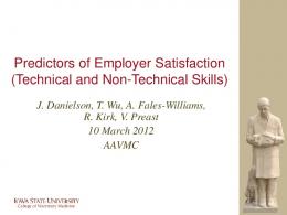 Predictors of Employer Satisfaction