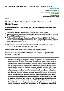 Predictors of Healthcare Service Utilization for Mental ... - BioMedSearch