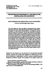 PREDICTORS OF PSYCHOSOCIAL DISTRESS ...