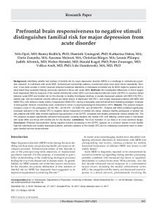 Prefrontal brain responsiveness to negative stimuli distinguishes ...