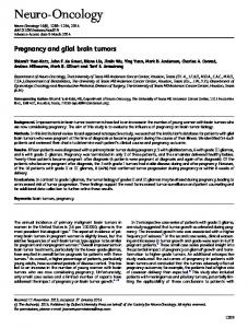 Pregnancy and glial brain tumors