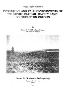 prehistory and paleoenvironments of the silvies plateau, harney basin ...