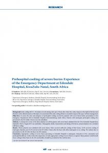 Prehospital cooling of severe burns