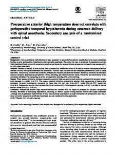 Preoperative anterior thigh temperature does not correlate with ...