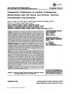 Preoperative Embolization of Cerebral