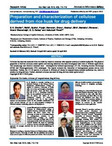 Preparation and characterization of cellulose derived from rice husk ...