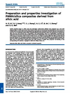 Preparation and properties investigation of PMMA/silica composites ...