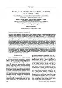 PreParatiOn and PrOPertieS Of fly aSh-baSed