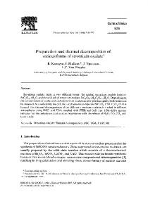 Preparation and thermal decomposition of various forms of strontium ...