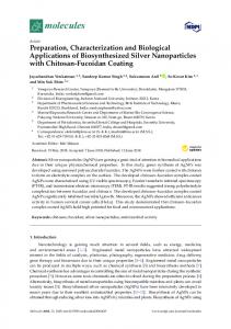 Preparation, Characterization and Biological Applications of ... - MDPI