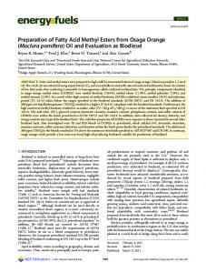 Preparation of Fatty Acid Methyl Esters from Osage ... - ACS Publications