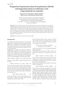 Preparation of potassium nitrate from potassium chloride and ...