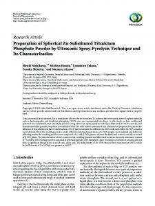 Preparation of Spherical Zn-Substituted Tricalcium Phosphate Powder ...