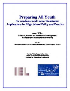 Preparing All Youth for Academic and Career Readiness - NCWD/Youth