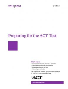 Preparing for the ACT