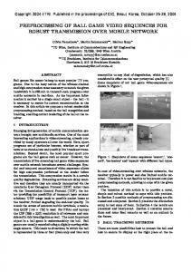 preprocessing of ball game video sequences for ... - Semantic Scholar