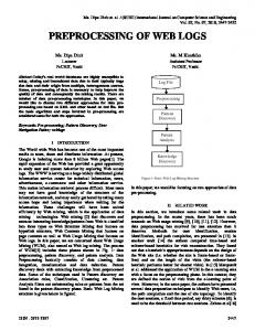 preprocessing of web logs - CiteSeerX