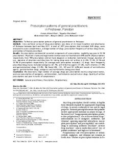 Prescription patterns of general practitioners in ... - BioMedSearch