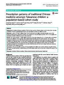 Prescription patterns of traditional Chinese medicine amongst ...