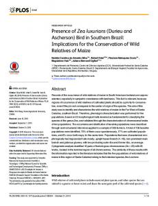 Presence of Zea luxurians - Semantic Scholar