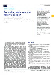 Presenting data: can you follow a recipe? - Wiley Online Library