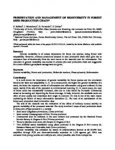 preservation and management of biodiversity in forest seed ... - FAO