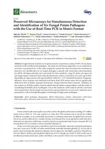 Preserved Microarrays for Simultaneous Detection and ... - MDPI