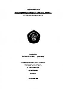 PRESTASI MESIN-MESIN KONVERSI ENERGI