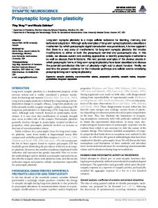 Presynaptic long-term plasticity