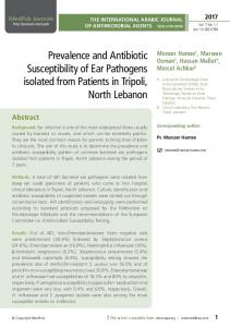 Prevalence and Antibiotic Susceptibility of Ear