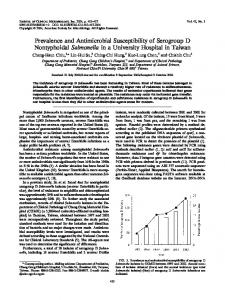 Prevalence and Antimicrobial Susceptibility of Serogroup D ...