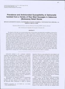 Prevalence and Antimicrobial Susceptibility of