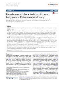 Prevalence and characteristics of chronic body pain in ... - Springer Link