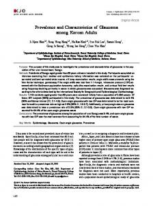 Prevalence and Characteristics of Glaucoma ... - KoreaMed Synapse