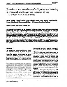 Prevalence and correlates of roll-your-own ... - Oxford Academic