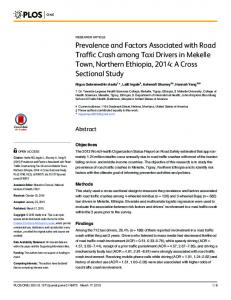 Prevalence and Factors Associated with Road Traffic Crash among