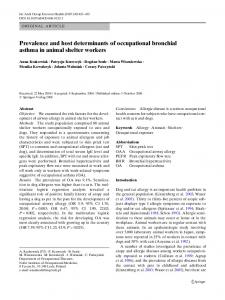 Prevalence and host determinants of occupational bronchial asthma in ...