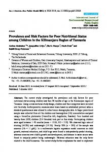 Prevalence and Risk Factors for Poor Nutritional Status among ... - MDPI