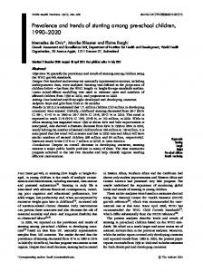 Prevalence and trends of stunting among pre-school children, 1990