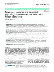 Prevalence, correlates, and associated