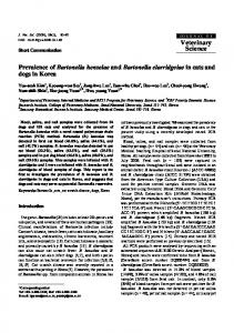 Prevalence of Bartonella henselae and Bartonella clarridgeiae in cats ...