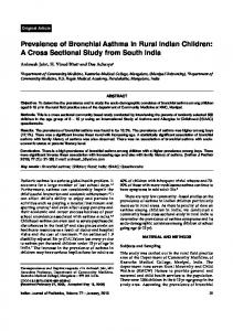 Prevalence of Bronchial Asthma in Rural Indian Children: A ... - MedIND