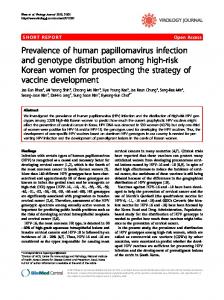 Prevalence of human papillomavirus infection and ... - BioMedSearch