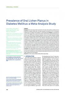 Prevalence of Oral Lichen Planus in Diabetes Mellitus: a ... - eJManager