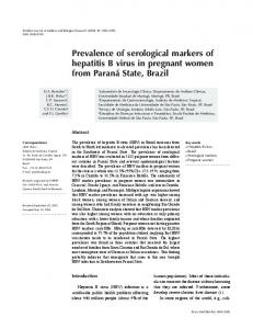 Prevalence of serological markers of hepatitis B virus in ... - Scielo.br
