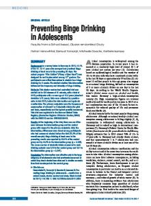 Preventing Binge Drinking in Adolescents